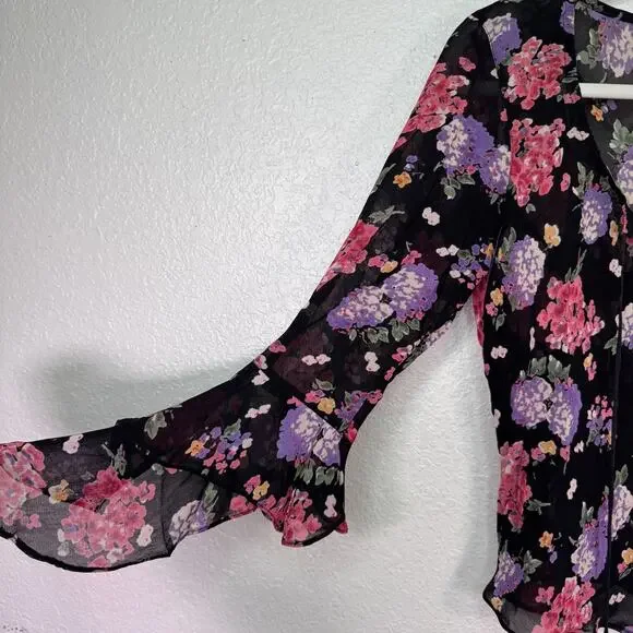 Angie Y2K Top Womens Small Floral Boho Fairy Cottage Romantic Festival Vintage - Picture 6 of 9